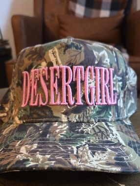 Pink Embroidered Camo Womens Cap